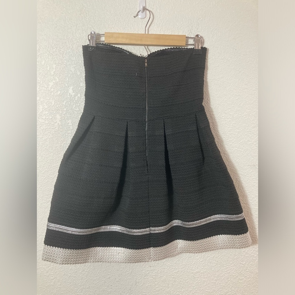 Sans Souci strapless bandage mini dress black white striped Medium - Picture 8 of 9